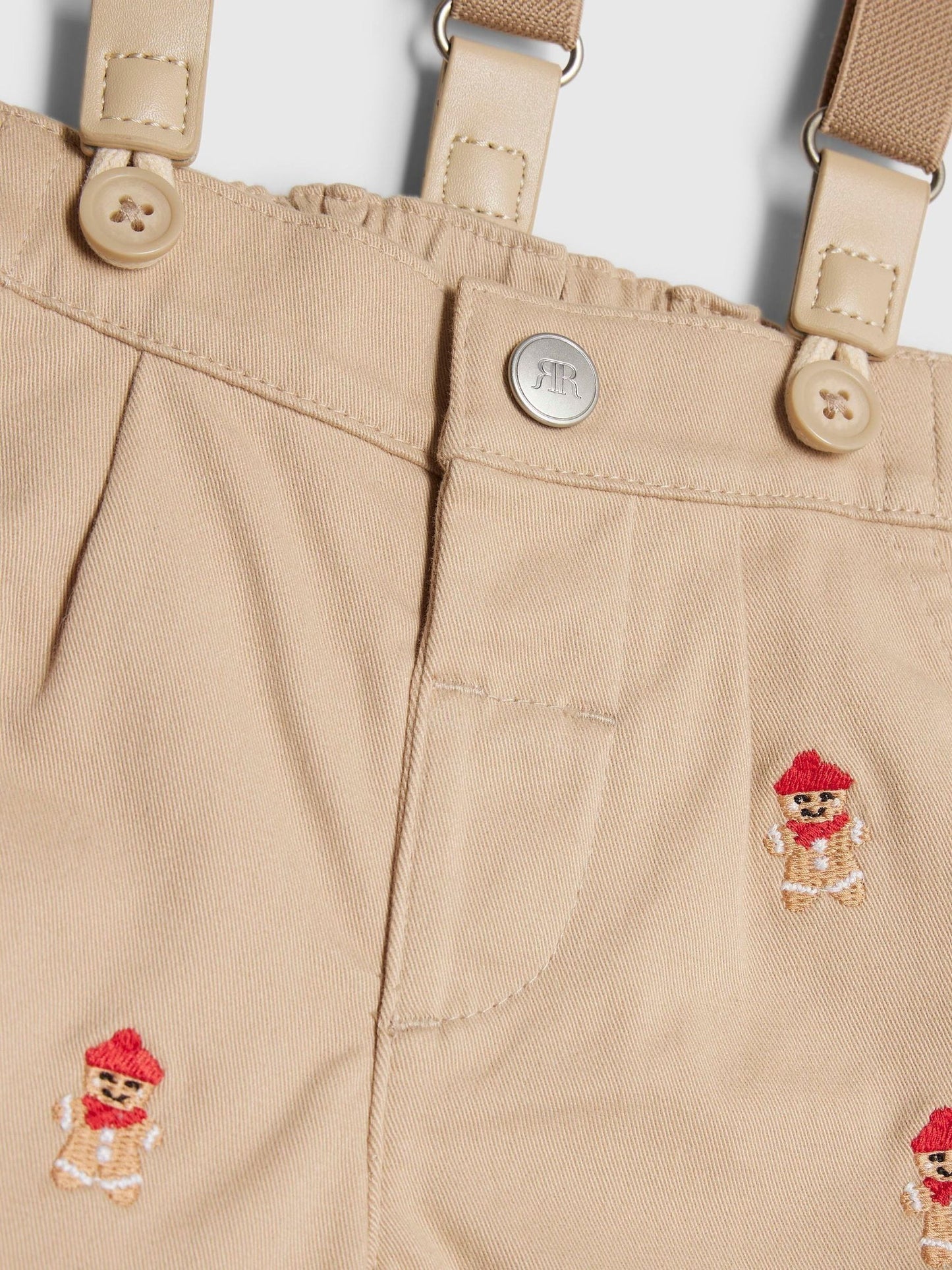 River Island Brown Baby Boys Gingerbread Dungaree Set