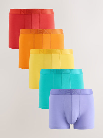 Dsiney Kidz - Red/ Yellow Bright Hipster Cotton Rich Trunks 5 Pack image 1