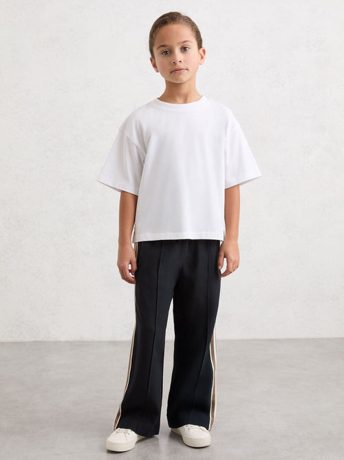 Reiss Navy Robyn 3-9 yrs Cotton Blend Side Stripe Trousers image 1