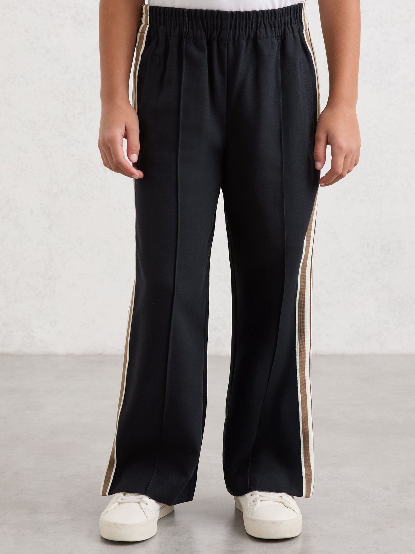 Reiss Navy Robyn 9-13 yrs Cotton Blend Side Stripe Trousers image 1