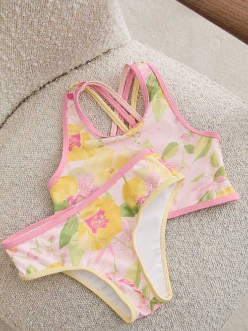 Reiss Pink Print Yaz 9-13 yrs Floral-Print Bikini Set image 1