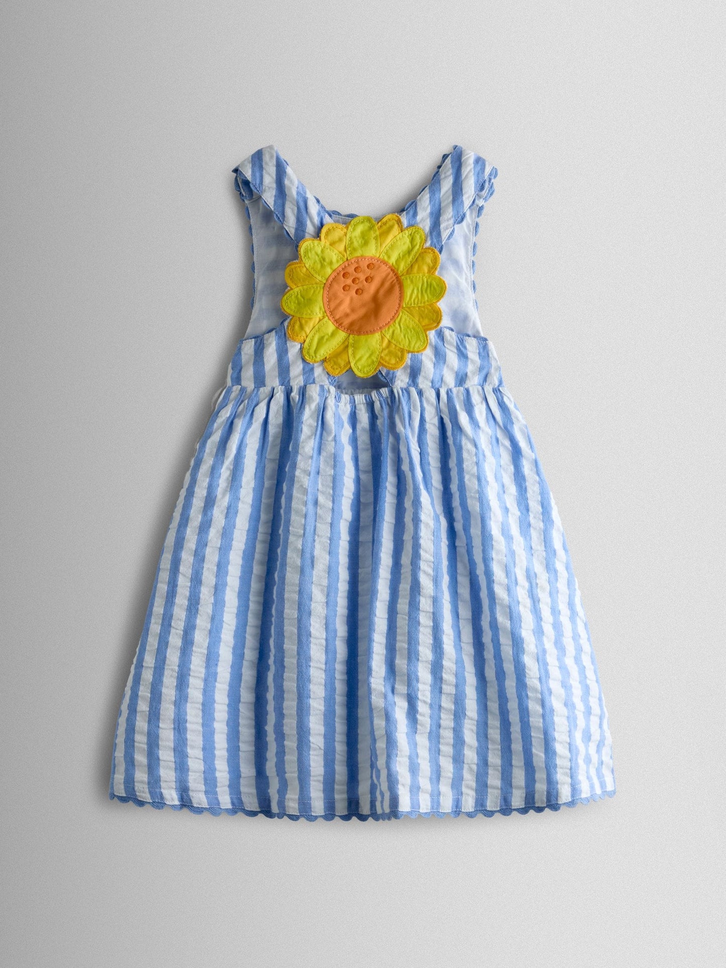 JoJo Maman Bébé Blue Cross Back Applique Sun Dress image 4