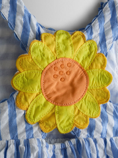 JoJo Maman Bébé Blue Cross Back Applique Sun Dress image 6