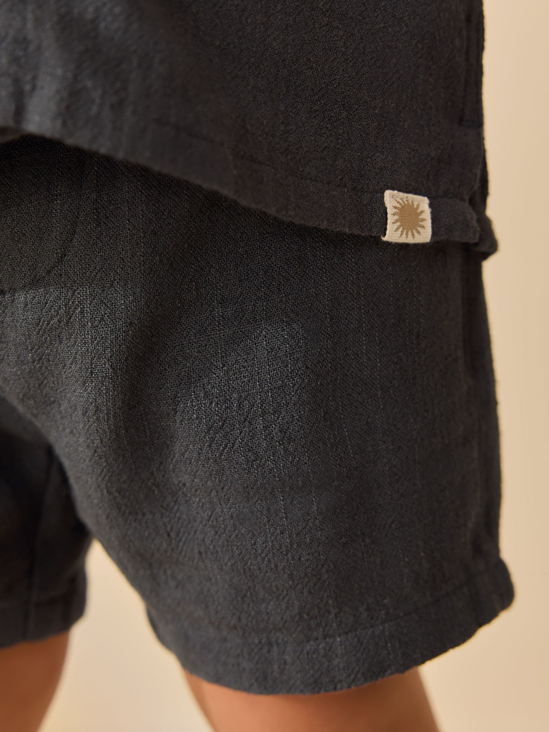 Charcoal Grey Short Sleeve Revere Collar Shirt & Shorts Set (3mths-10yrs) image 4
