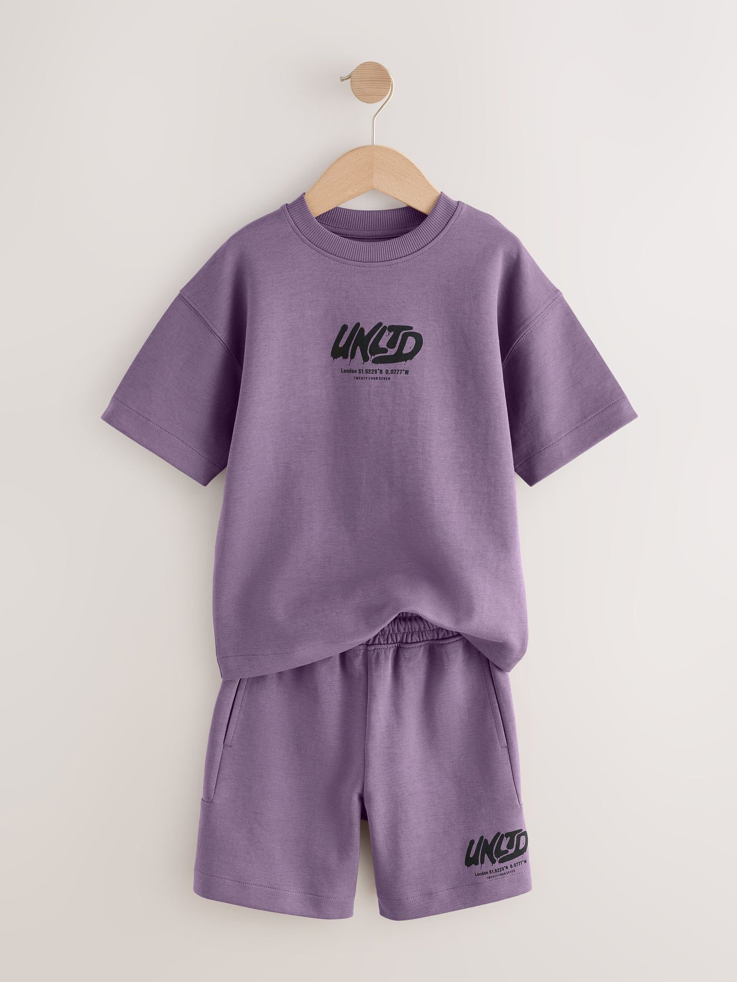 Dsiney Kidz - Purple Heavyweight Short Sleeve T-Shirt and Shorts Set (3-16yrs) image 6