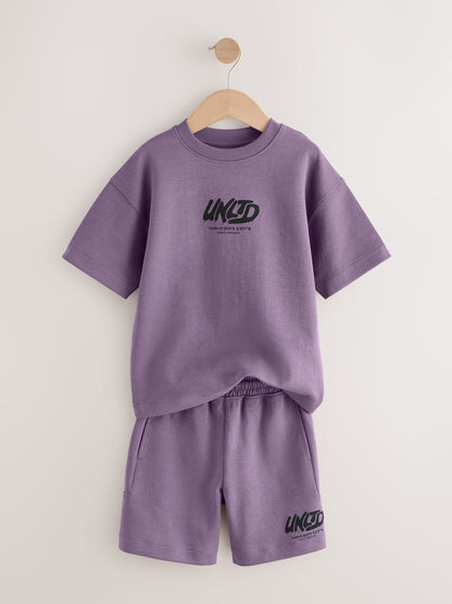 Dsiney Kidz - Purple Heavyweight Short Sleeve T-Shirt and Shorts Set (3-16yrs) image 6