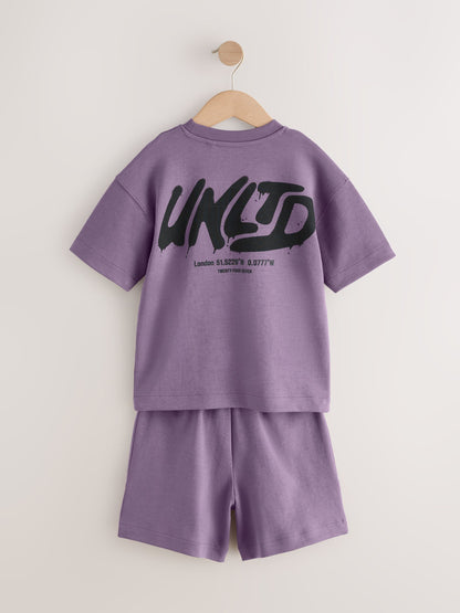 Dsiney Kidz - Purple Heavyweight Short Sleeve T-Shirt and Shorts Set (3-16yrs) image 7