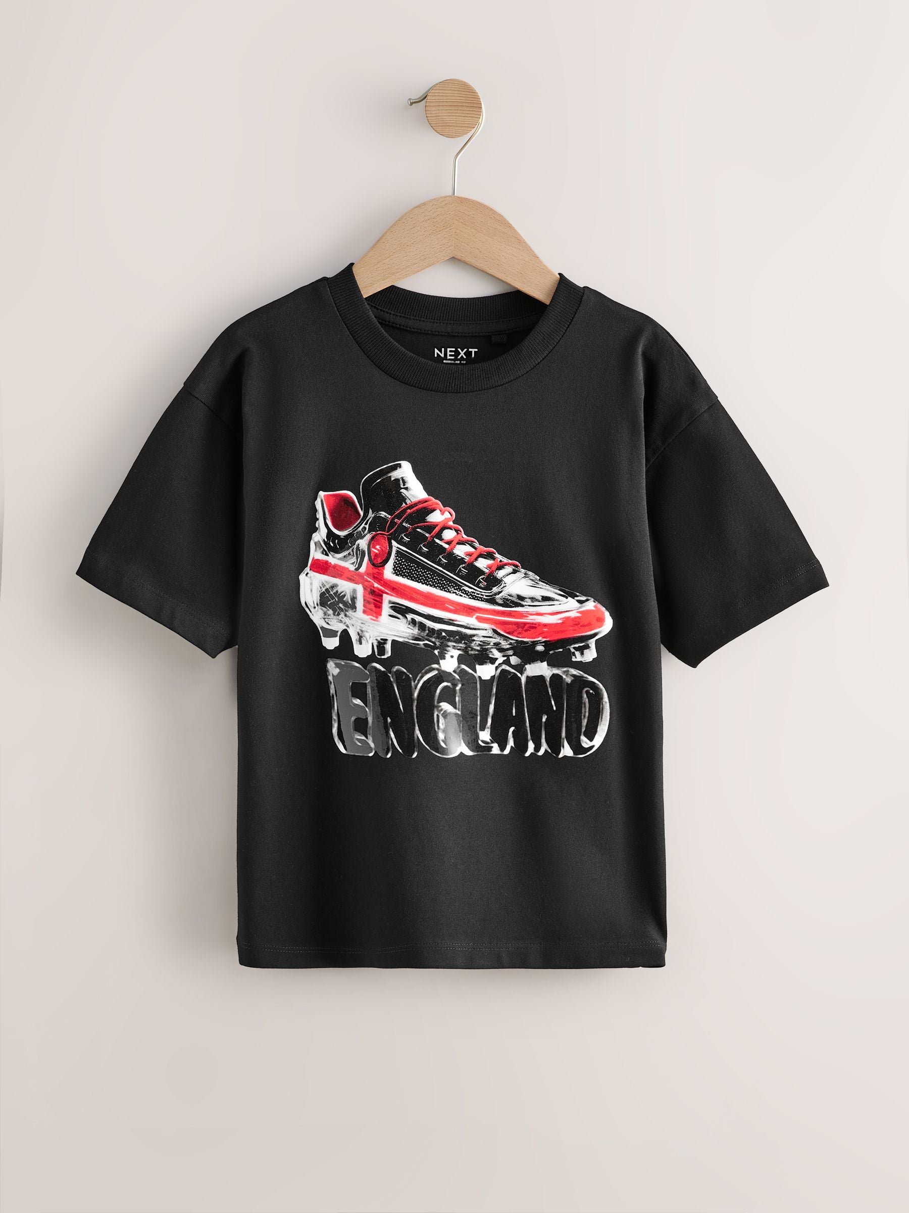 Dsiney Kidz - Black England Short Sleeve Graphic Football T-Shirt (3-16yrs) image 5