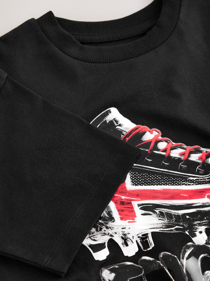 Dsiney Kidz - Black England Short Sleeve Graphic Football T-Shirt (3-16yrs) image 7