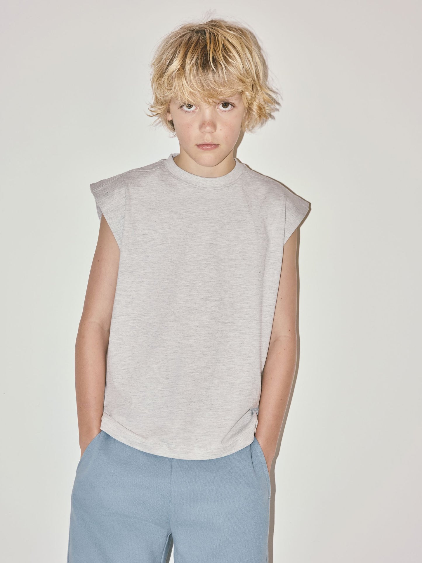 Dsiney Kidz - The Set 3 Pack Cotton Jersey Sleeveless T-Shirts Green/Grey/White image 1