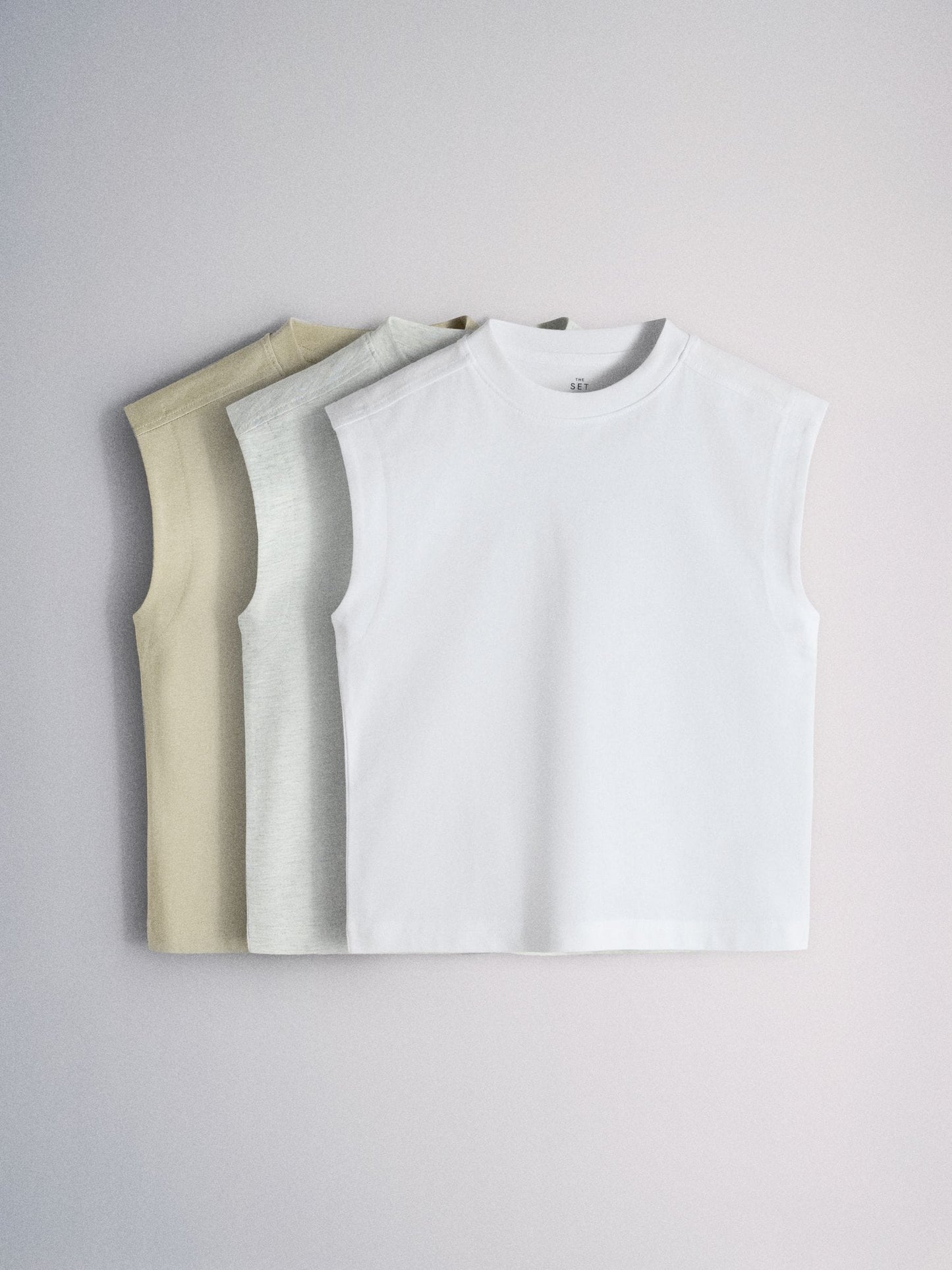Dsiney Kidz - The Set 3 Pack Cotton Jersey Sleeveless T-Shirts Green/Grey/White image 2