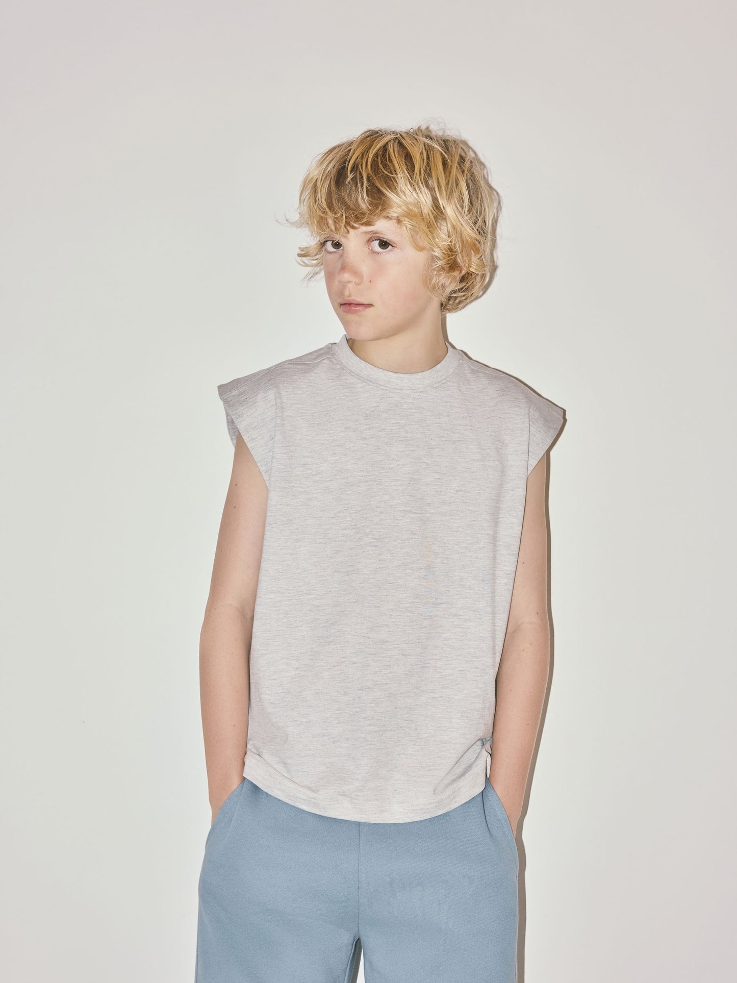 Dsiney Kidz - The Set 3 Pack Cotton Jersey Sleeveless T-Shirts Green/Grey/White image 3