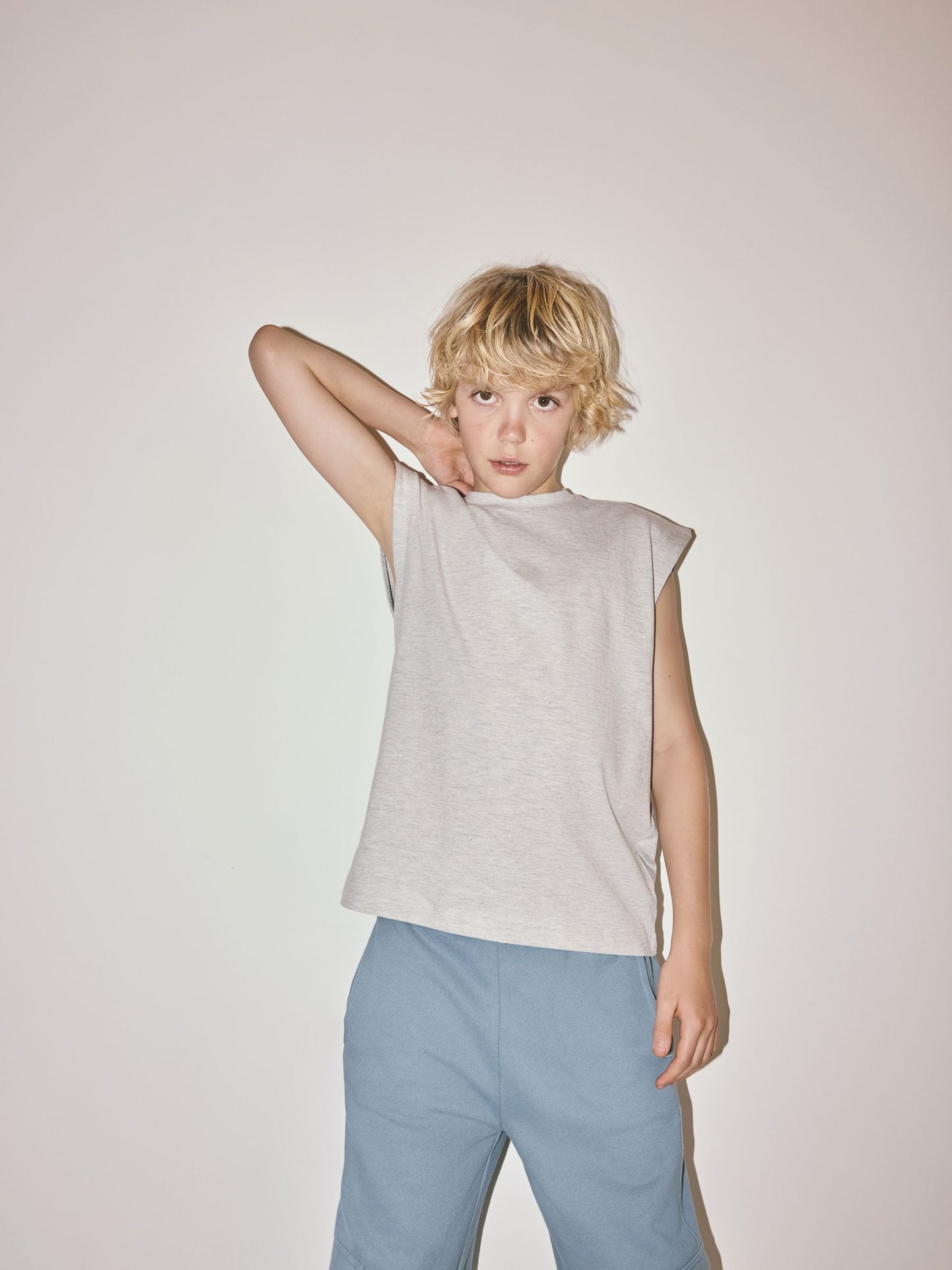 Dsiney Kidz - The Set 3 Pack Cotton Jersey Sleeveless T-Shirts Green/Grey/White image 4