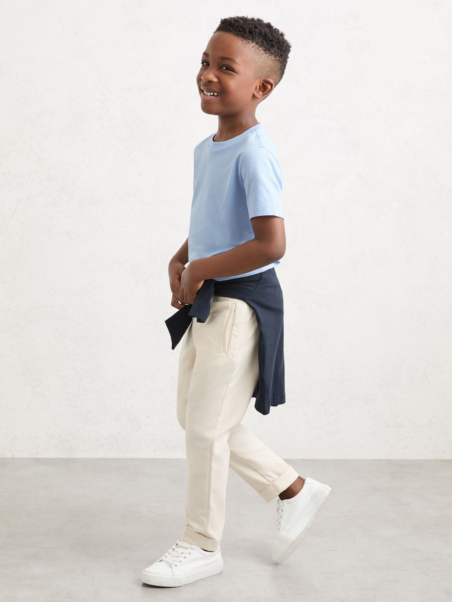 Reiss Soft Blue Bless 3-9 yrs Cotton Crew-Neck T-Shirt image 1