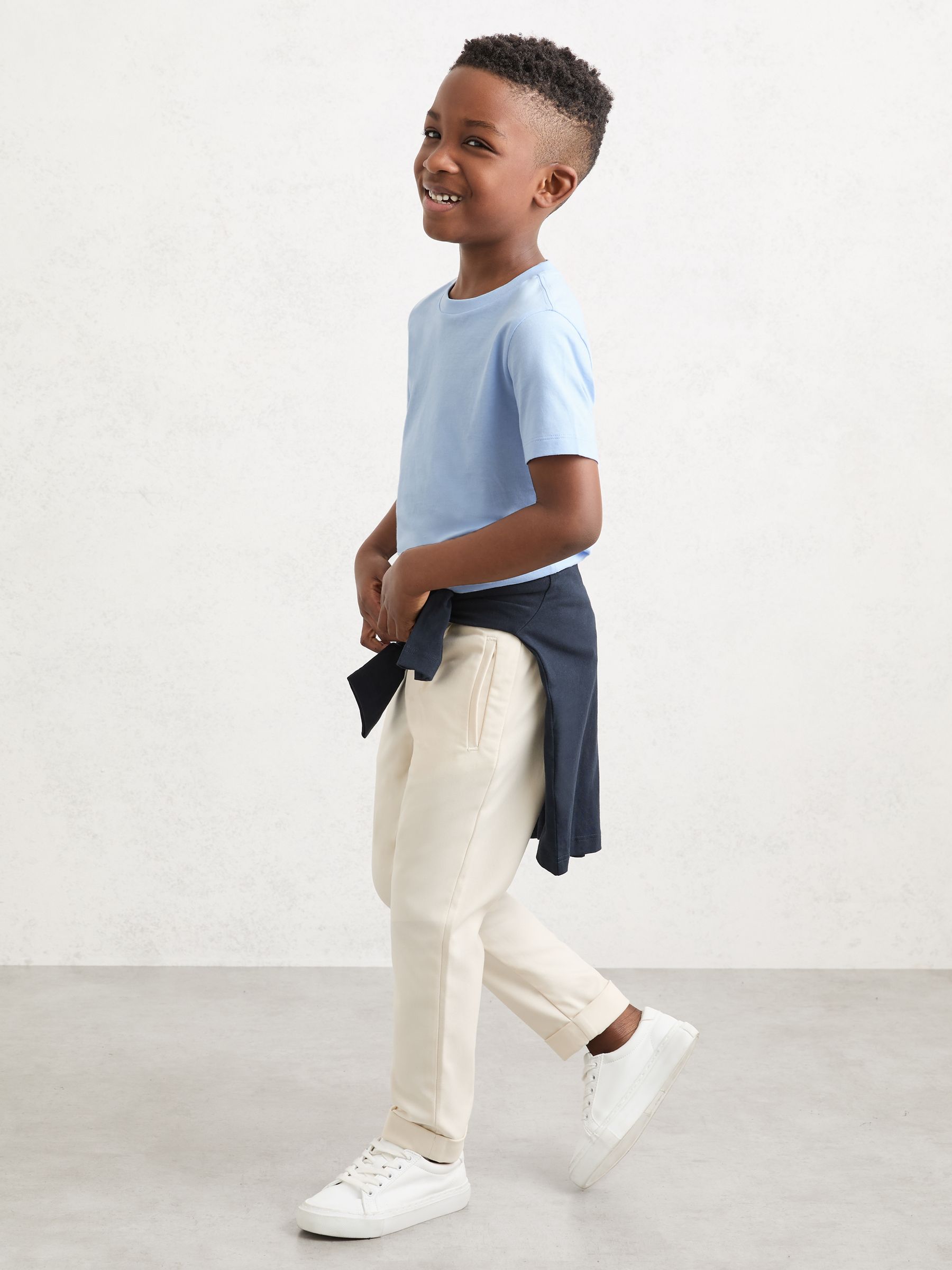 Reiss Soft Blue Bless 3-9 yrs Cotton Crew-Neck T-Shirt image 1