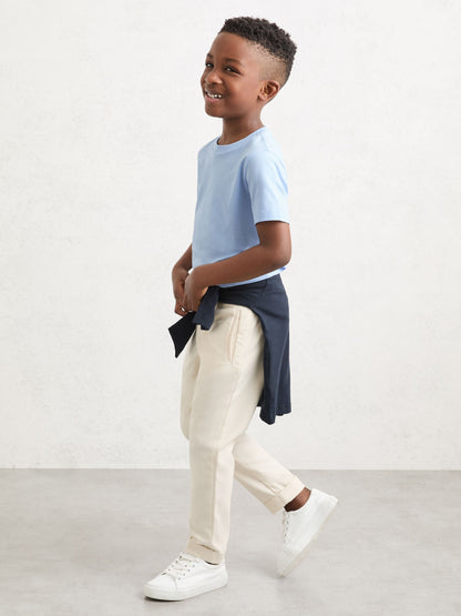 Reiss Soft Blue Bless 3-9 yrs Cotton Crew-Neck T-Shirt image 1