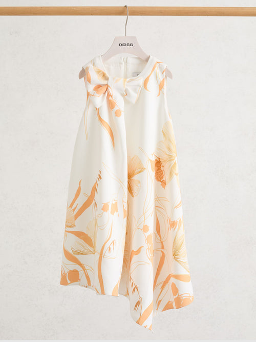 Reiss Multi Stella 3-9 yrs Floral-Print Drape Shift Dress image 1