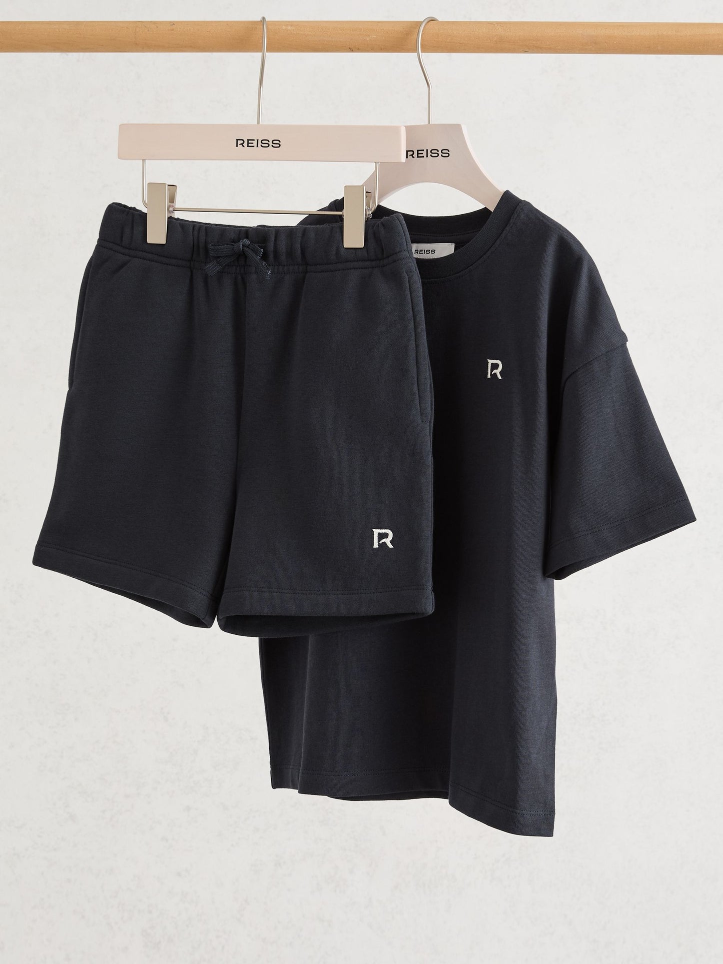 Reiss Navy Avern Set 9-13 yrs Logo T-Shirt and Shorts Set Cotton-Blend image 3
