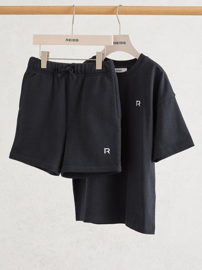 Reiss Navy Avern Set 9-13 yrs Logo T-Shirt and Shorts Set Cotton-Blend image 3