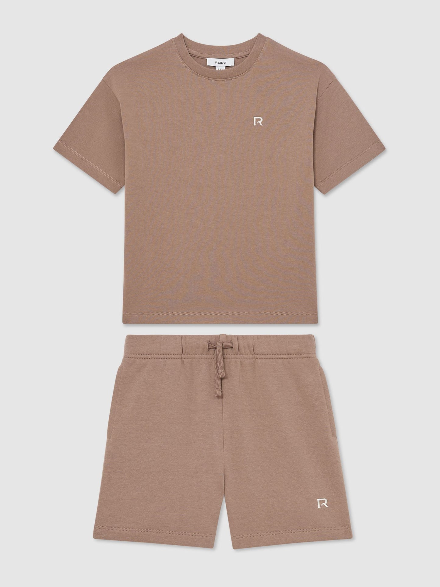 Dsiney Kidz - Reiss Brown Avern Set 13-14 yrs Logo T-Shirt and Shorts Set Cotton-Blend image 1