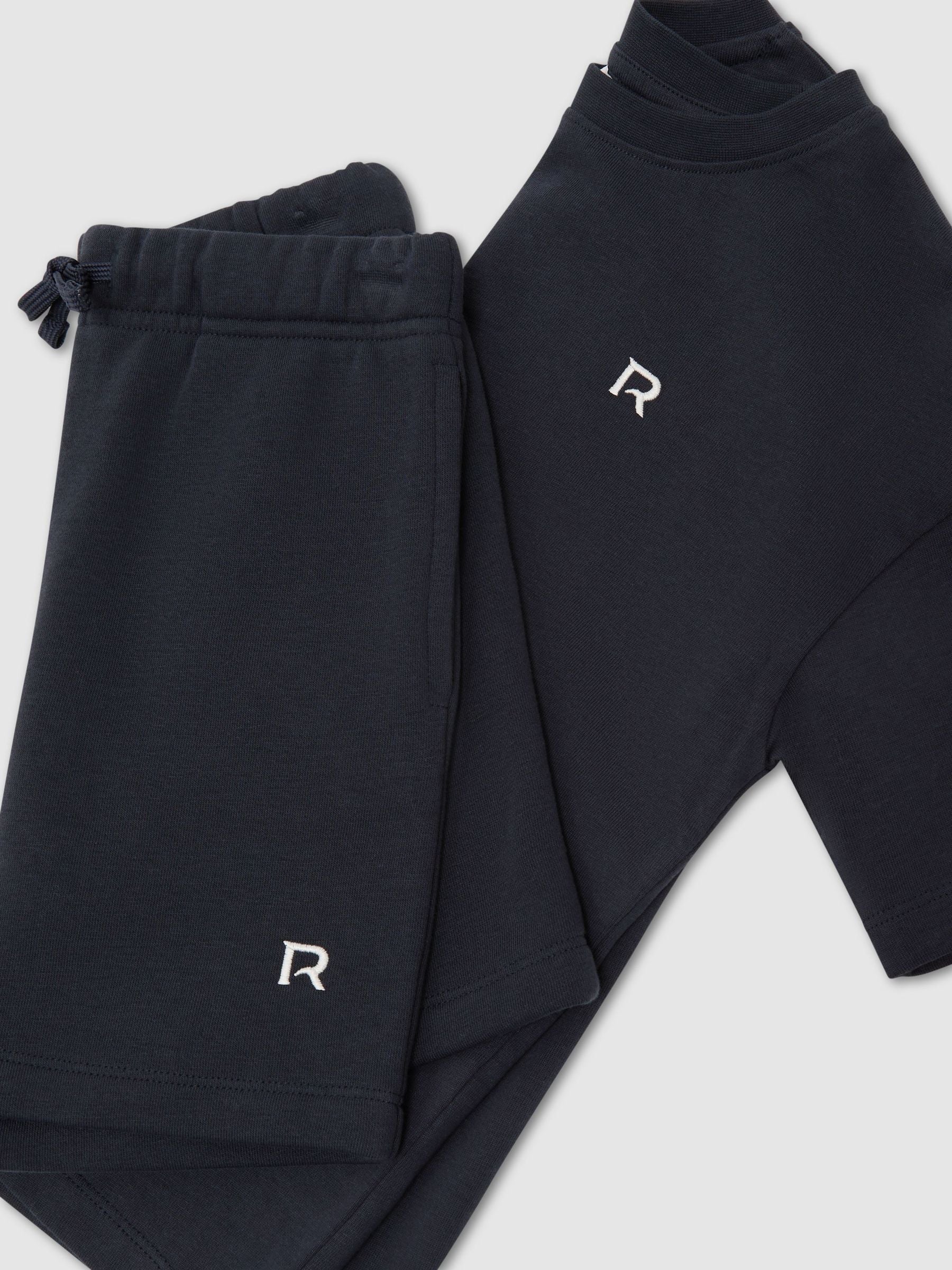 Dsiney Kidz - Reiss Navy Avern Set 13-14 yrs Logo T-Shirt and Shorts Set Cotton-Blend image 1