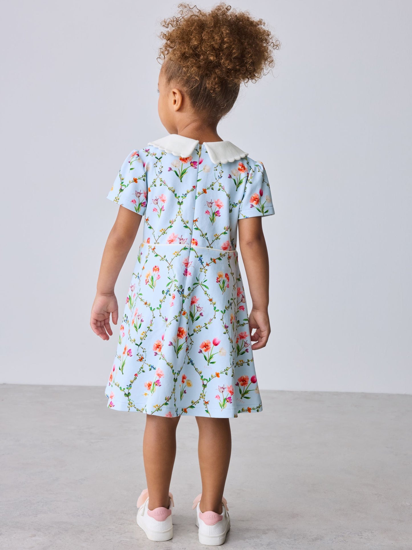 Dsiney Kidz - Baker by Ted Baker Blue Trellis Print Floral Ponte Dress image 2