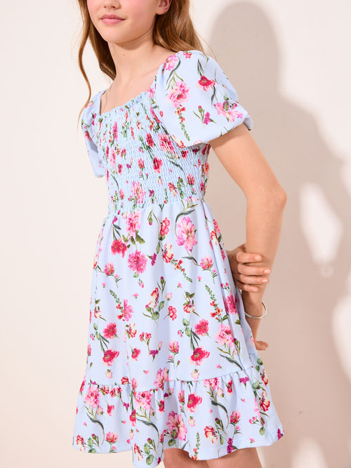 Dsiney Kidz - Lipsy Blue Printed Crinkle Jersey Frill Dress (5-16yrs) image 1