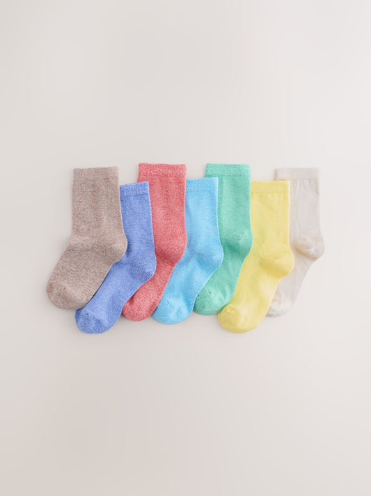 Twist Brights Cotton Rich Fine Rib Socks 7 Pack image 1