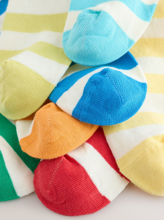 Multi Bright Stripe Cotton Rich Socks 7 Pack image 3