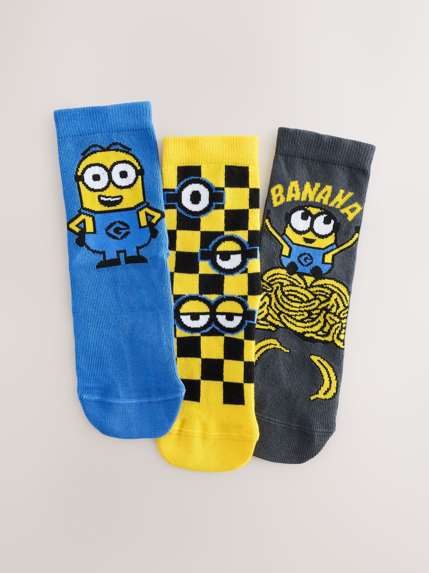 Dsiney Kidz - Minions License Cotton Rich Socks 3 Pack image 1