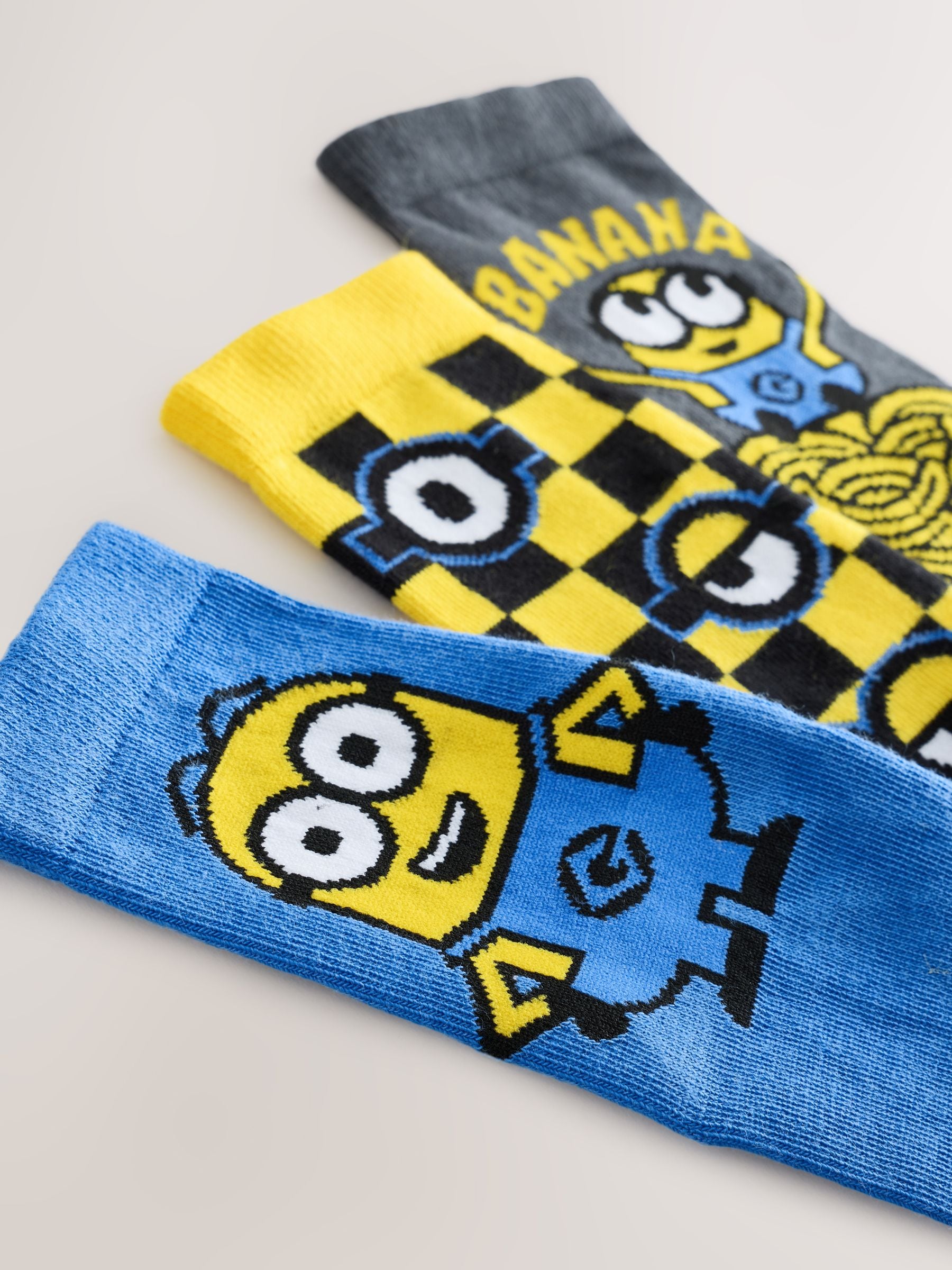 Dsiney Kidz - Minions License Cotton Rich Socks 3 Pack image 2