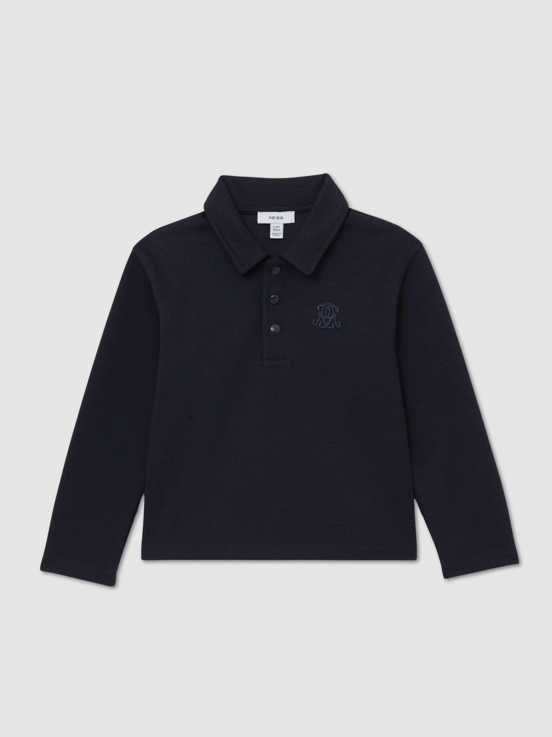 Dsiney Kidz - Reiss Navy Blue Willard 3-9 yrs Monogram Embroidered Polo Shirt image 2