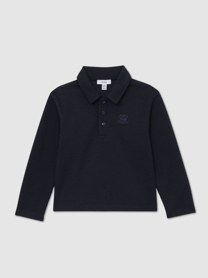 Dsiney Kidz - Reiss Navy Blue Willard 3-9 yrs Monogram Embroidered Polo Shirt image 2
