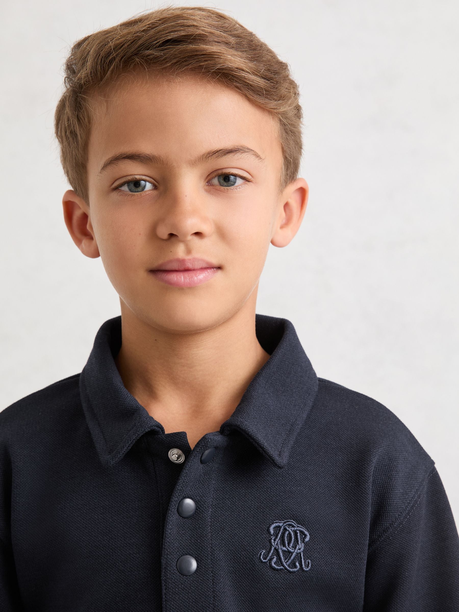 Dsiney Kidz - Reiss Navy Blue Willard 3-9 yrs Monogram Embroidered Polo Shirt image 4