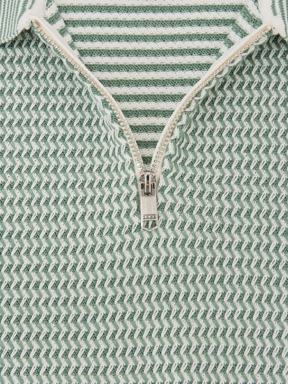 Dsiney Kidz - Reiss Green Brink 3-9 yrs Textured-Knit Half-Zip Polo Shirt image 4