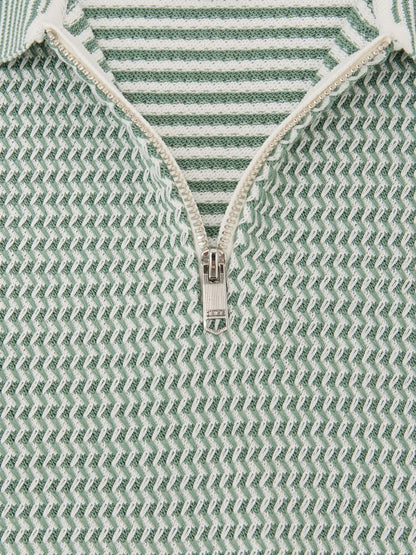 Dsiney Kidz - Reiss Green Brink 3-9 yrs Textured-Knit Half-Zip Polo Shirt image 4