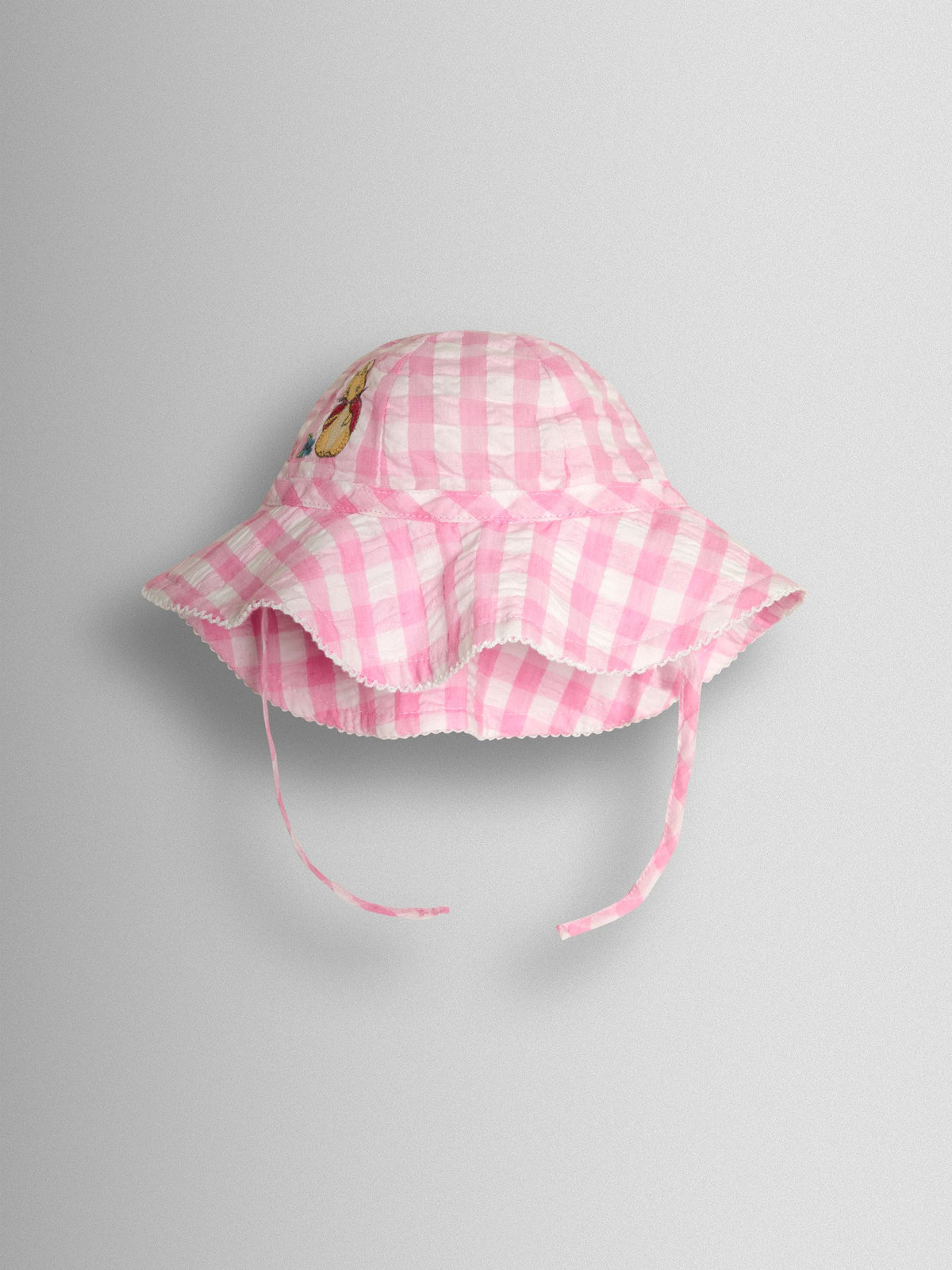JoJo Maman Bébé Pink Flopsy Bunny Gingham Floppy Hat image 2