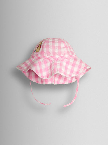 JoJo Maman Bébé Pink Flopsy Bunny Gingham Floppy Hat image 2