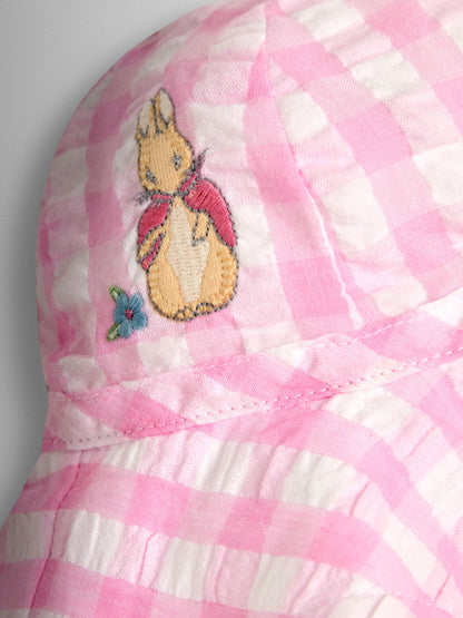 JoJo Maman Bébé Pink Flopsy Bunny Gingham Floppy Hat image 3