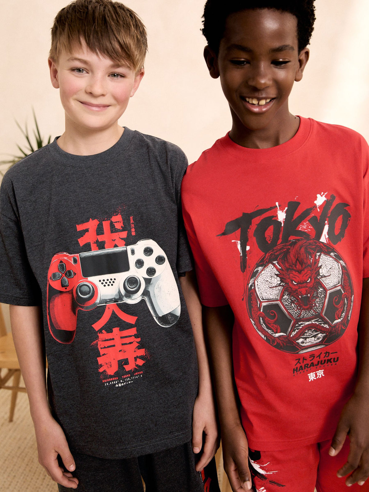 Grey/Red Tokyo Football Short Pyjamas 2 Pack (5-16yrs) - image 2