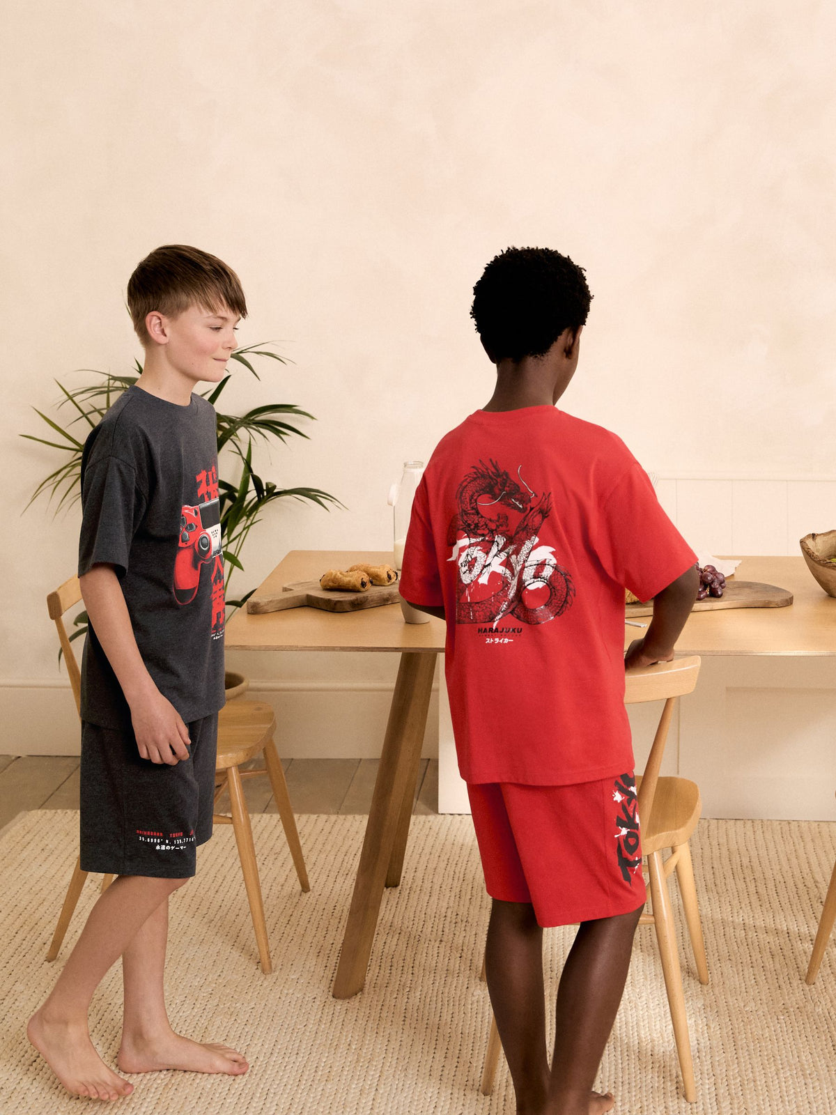 Grey/Red Tokyo Football Short Pyjamas 2 Pack (5-16yrs) - image 3