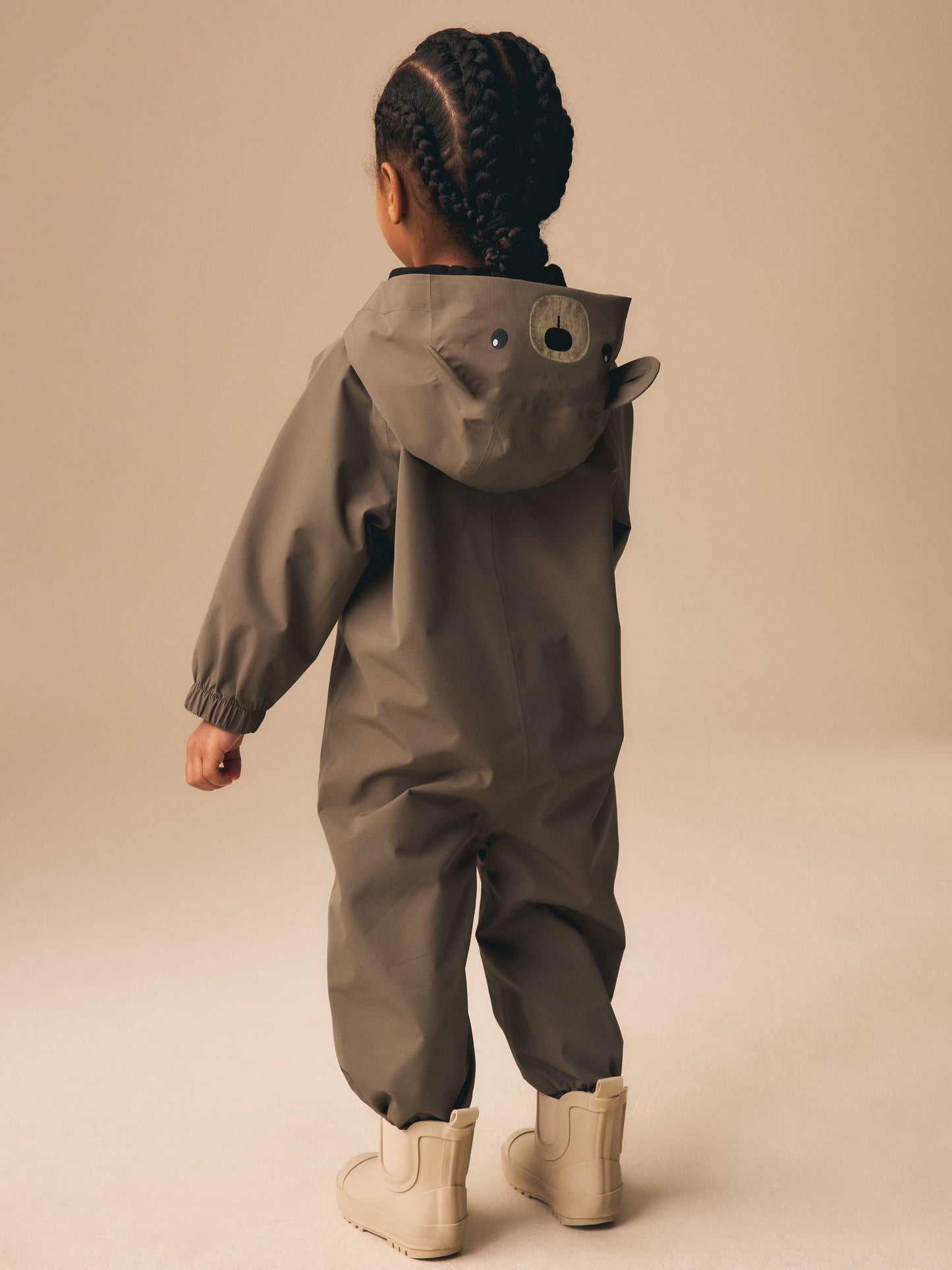 Dsiney Kidz - Brown Bear Waterproof Fleece Lined Puddlesuit (3mths-7yrs) image 1