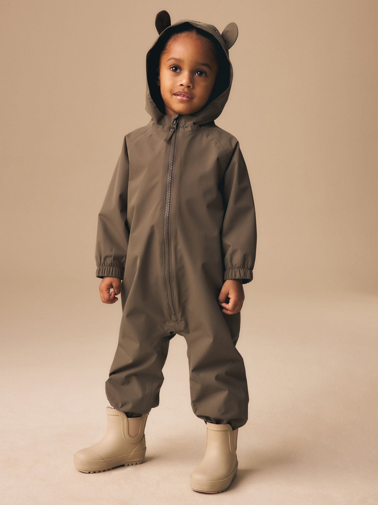 Dsiney Kidz - Brown Bear Waterproof Fleece Lined Puddlesuit (3mths-7yrs) image 2