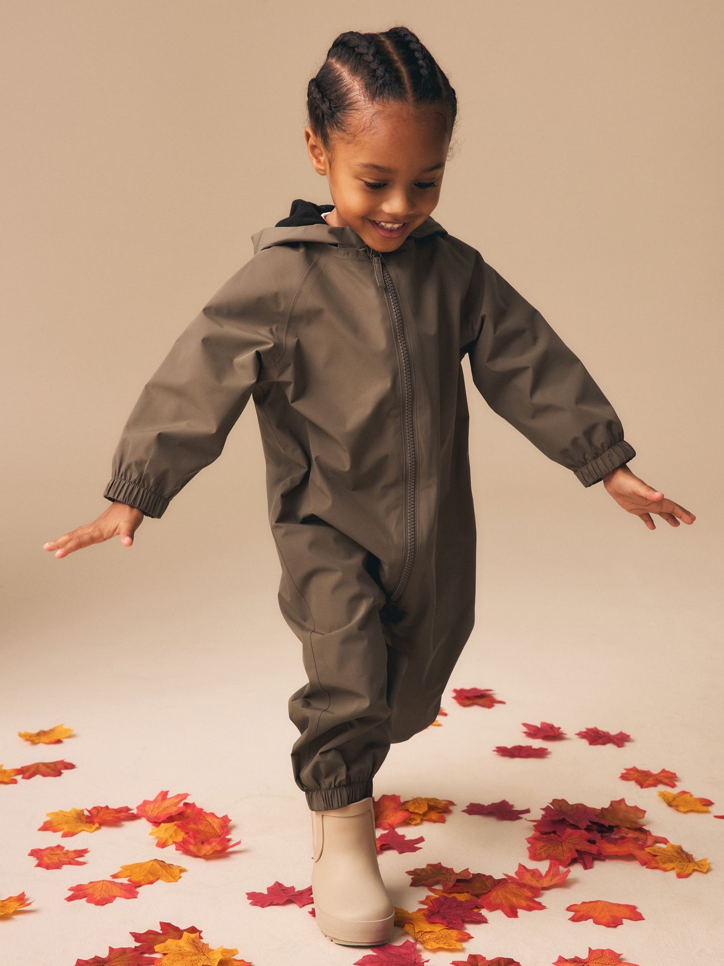 Dsiney Kidz - Brown Bear Waterproof Fleece Lined Puddlesuit (3mths-7yrs) image 3