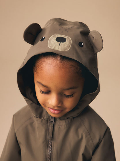 Dsiney Kidz - Brown Bear Waterproof Fleece Lined Puddlesuit (3mths-7yrs) image 5