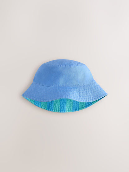 Blue/Green Reversible Bucket Hat (3mths-16yrs) image 2