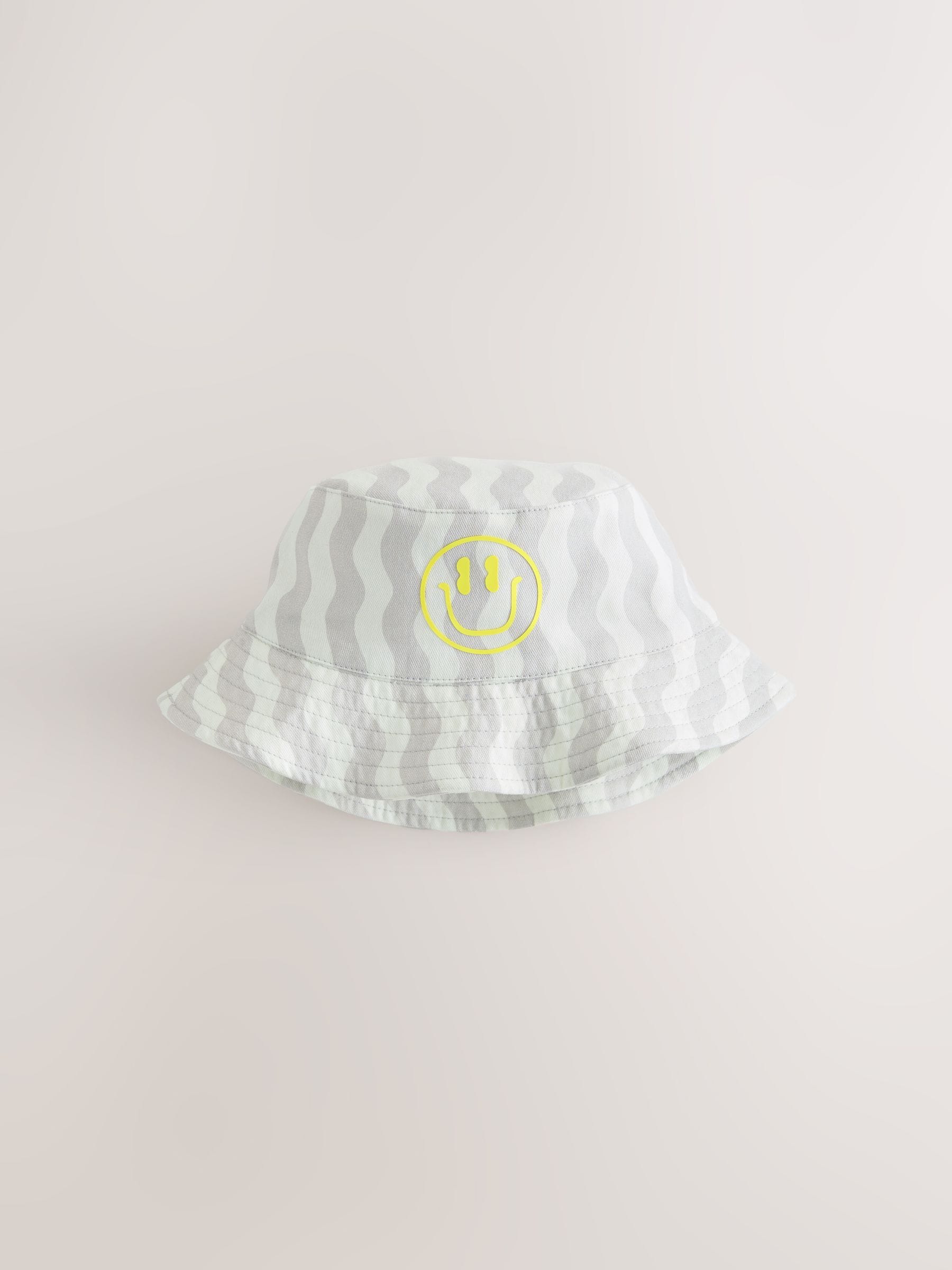 Grey Face/Wavey Stripe Bucket Hats 2 Pack (3mths-13yrs) image 3