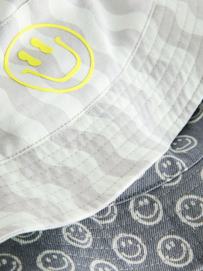 Grey Face/Wavey Stripe Bucket Hats 2 Pack (3mths-13yrs) image 4