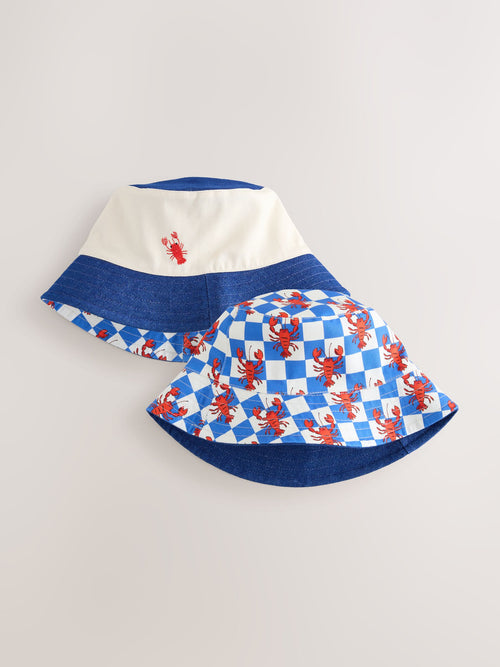 Red/White/Blue Lobster Reversible Bucket Hat (3mths-16yrs) image 1