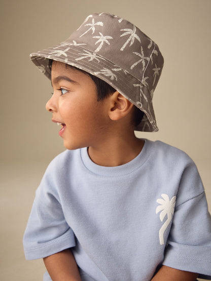 Black/Tan Palm Tree Bucket Hats 2 Pack (3mths-13yrs) image 2